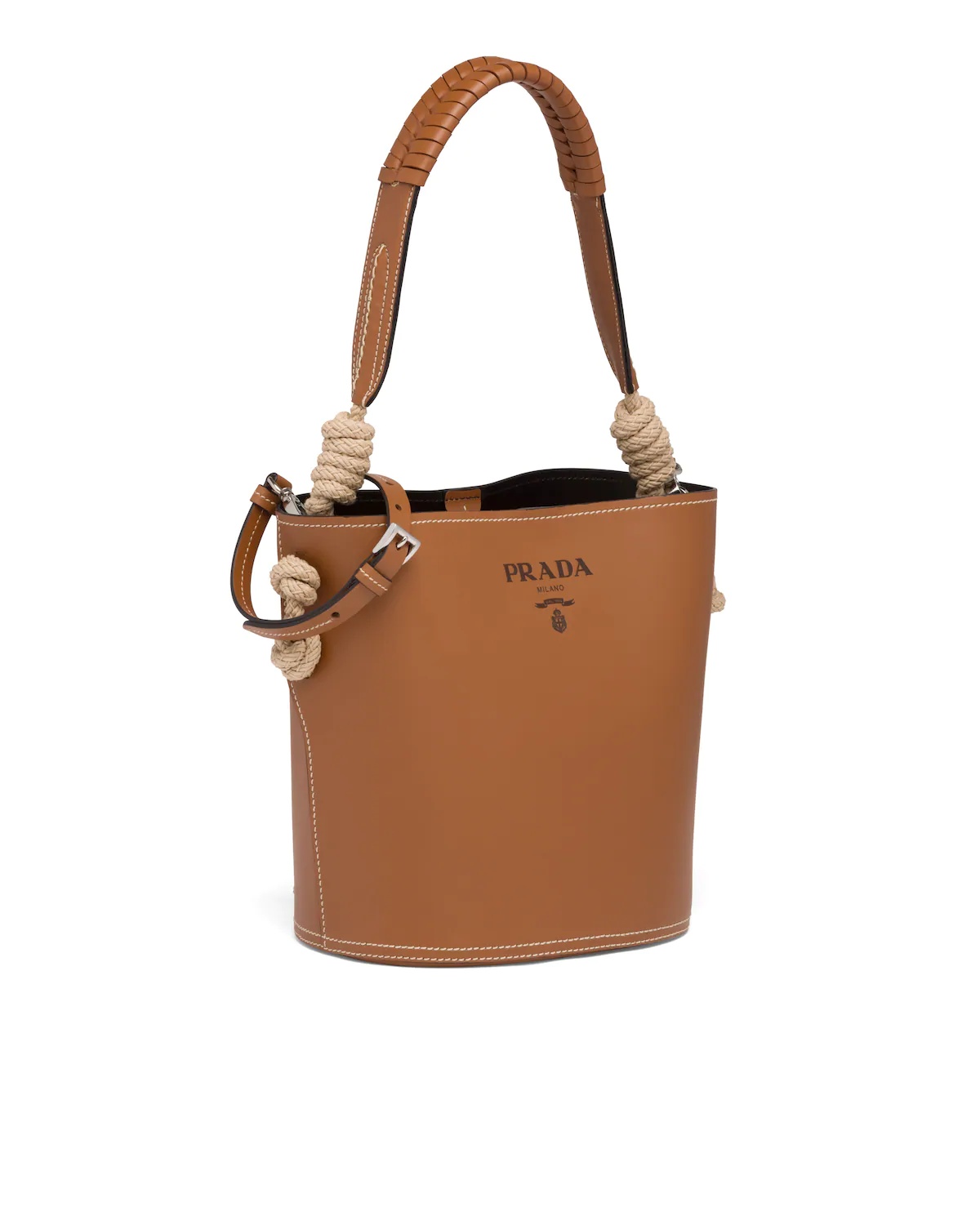 Leather Prada Tambour Bucket Bag - 3