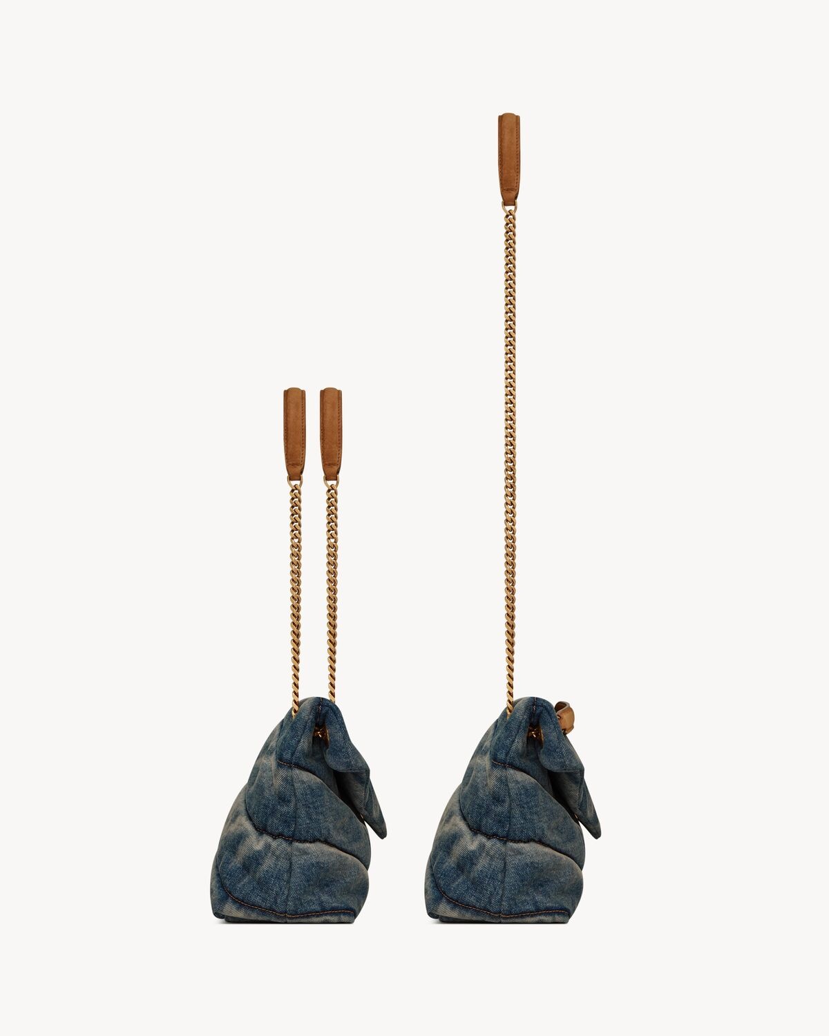 PUFFER SMALL IN SUEDE AND DENIM - 3