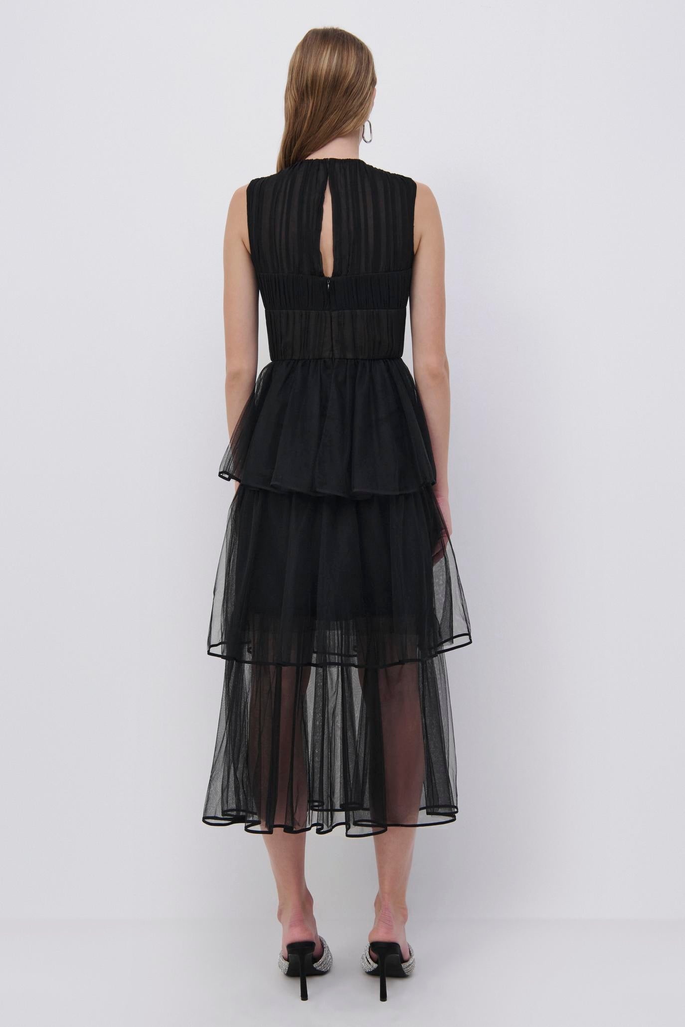 Benton Tulle Plisse Midi Dress - 5