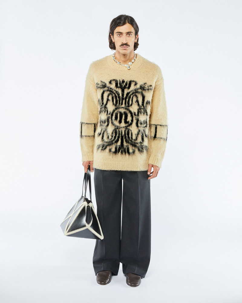 Nanushka DESTIN - Brushed merino wool sweater - Vintage creme/black outlook