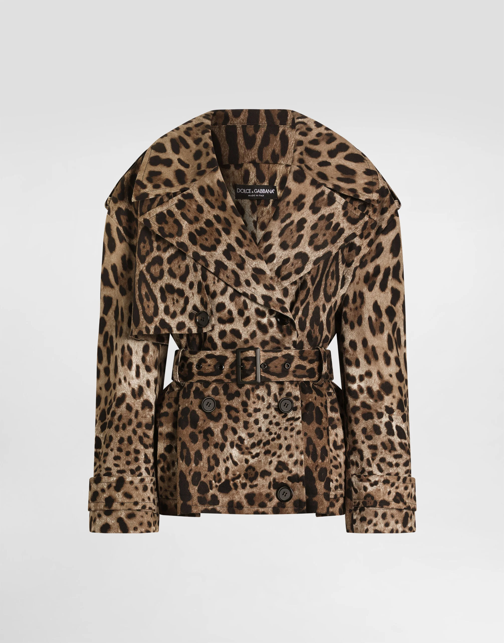Leo-print cotton drill jacket - 1