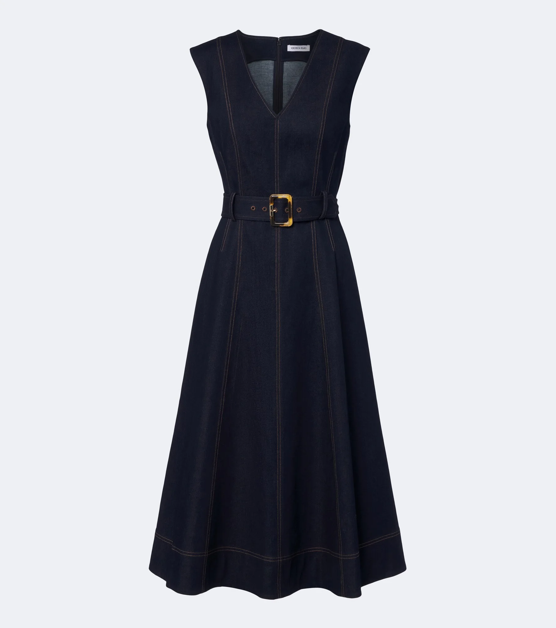 Cosette belted denim midi dress - 1