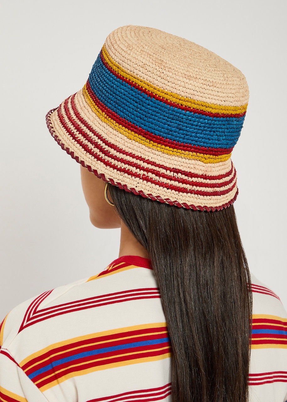 Rabanne Striped Raffia Bucket hat - 2