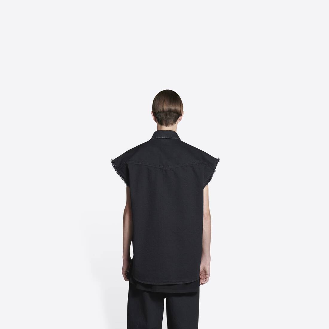 Men's Raw Cut Shirt in Black - 3