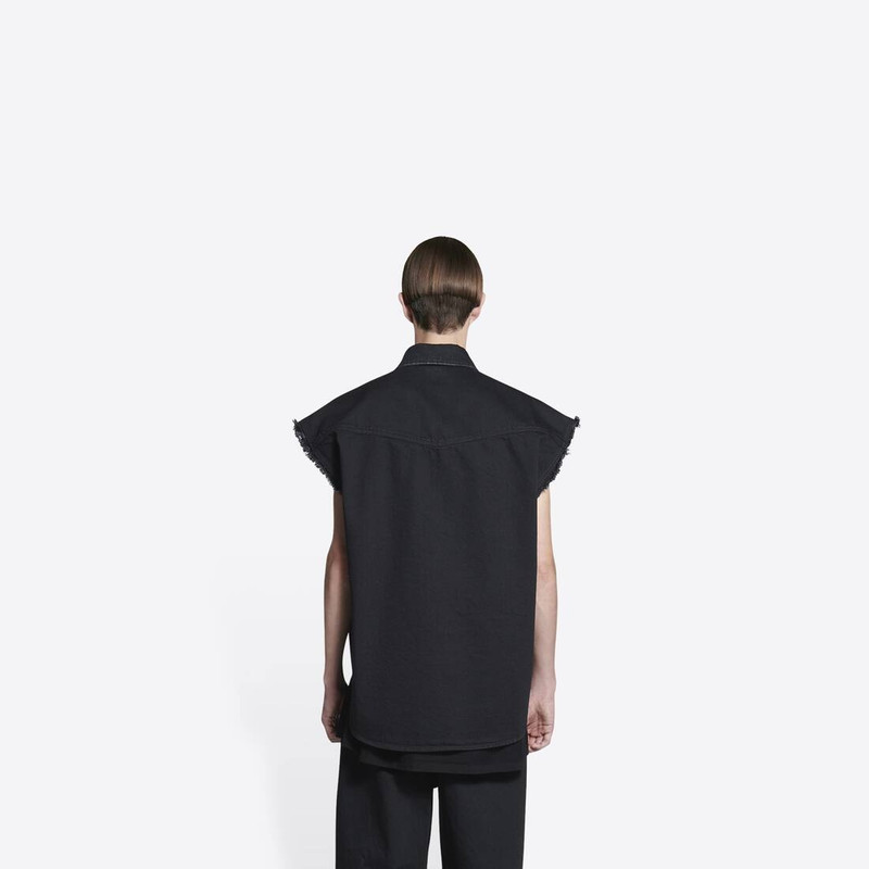 BALENCIAGA Men's Raw Cut Shirt in Black outlook