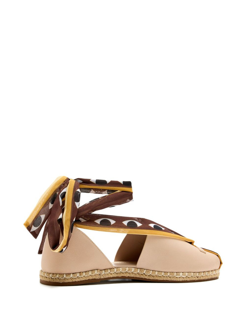 FARM RIO eye-print lace-up flat espadrilles outlook