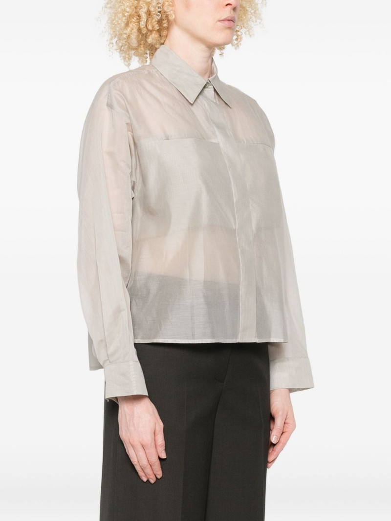 button-fastening cotton-silk shirt 3