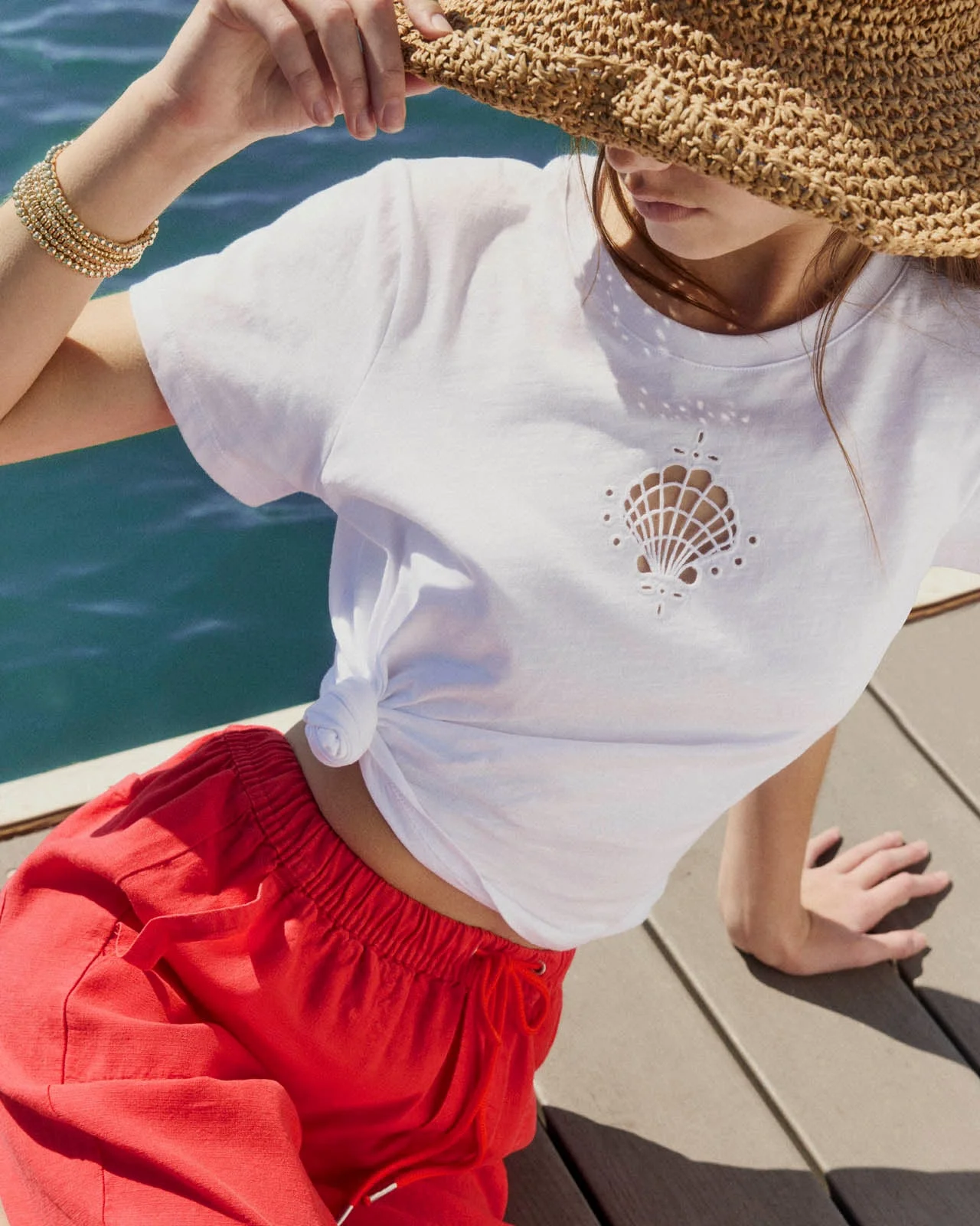 Seashell Embroidered Tee - 1