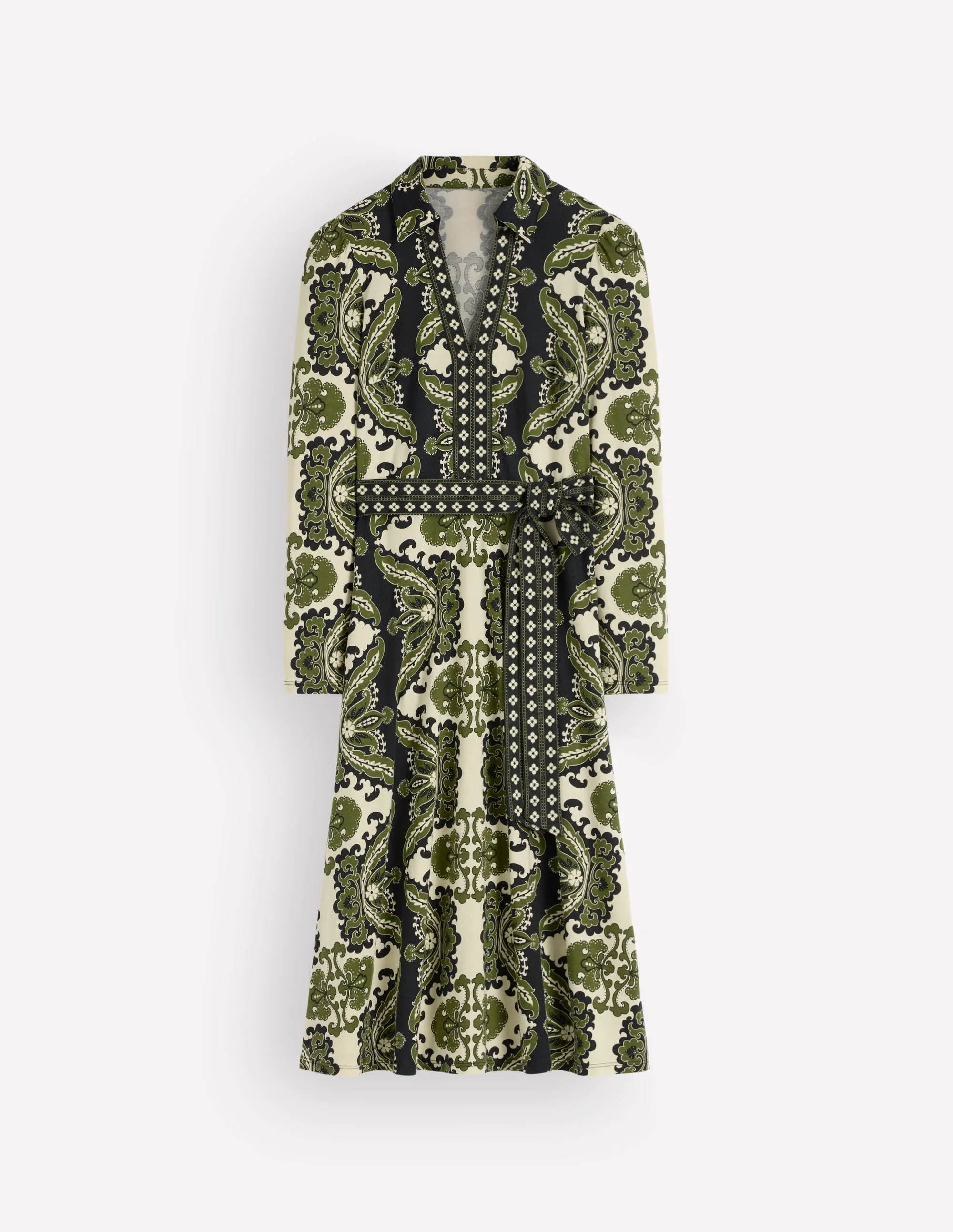 Imogen Collared Jersey Dress-Multi, Blossoming Gardenia - 1