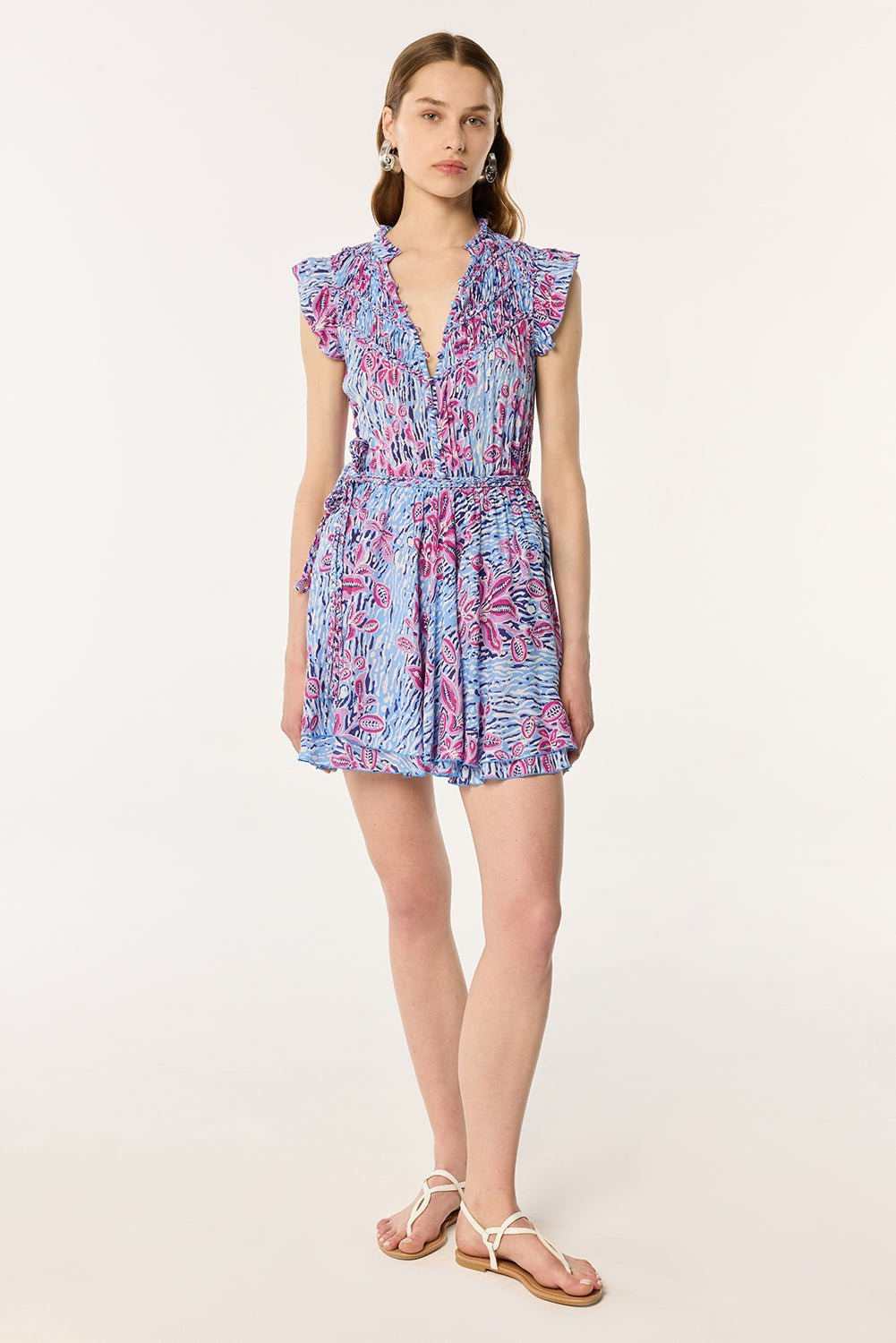 Mini Dress Callie - Blue Exotic Forest - 3