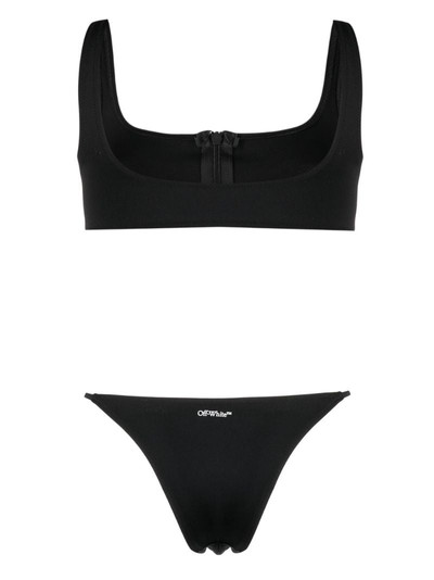 Off-White zipped logo-print bikini outlook