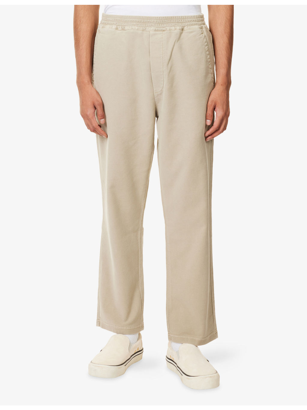 Pull On Straight-Leg Cotton-Blend Trousers - 3