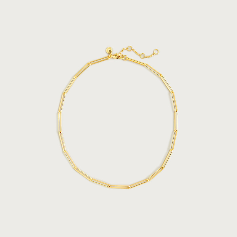 Dainty gold-plated paper-clip collar necklace 1