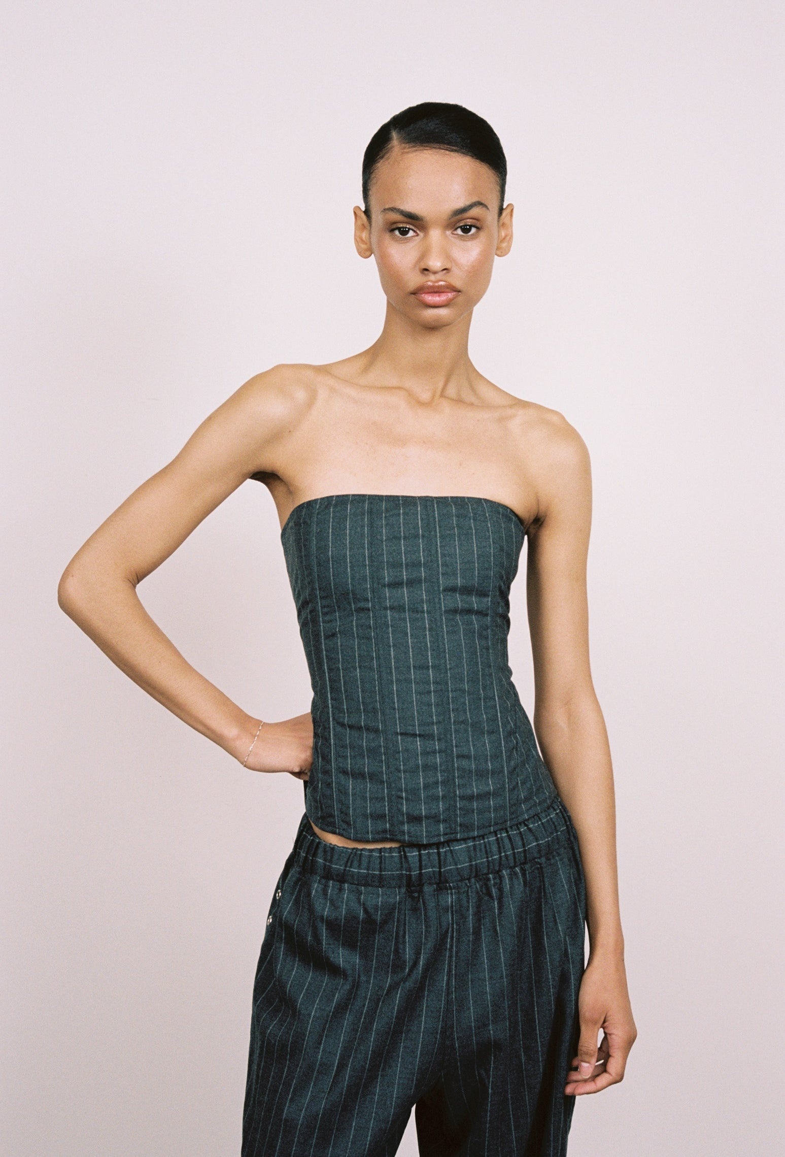 LIBRA CORSET - PINSTRIPE WOOL - 3