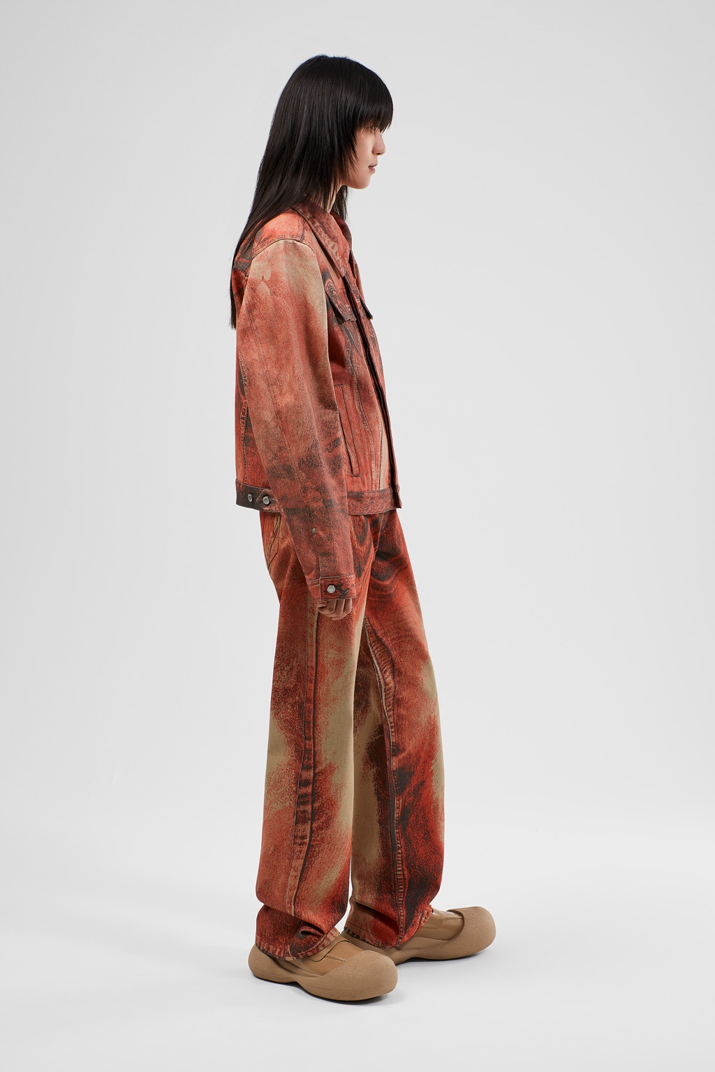 Burnt Orange Denim Jacket - 4