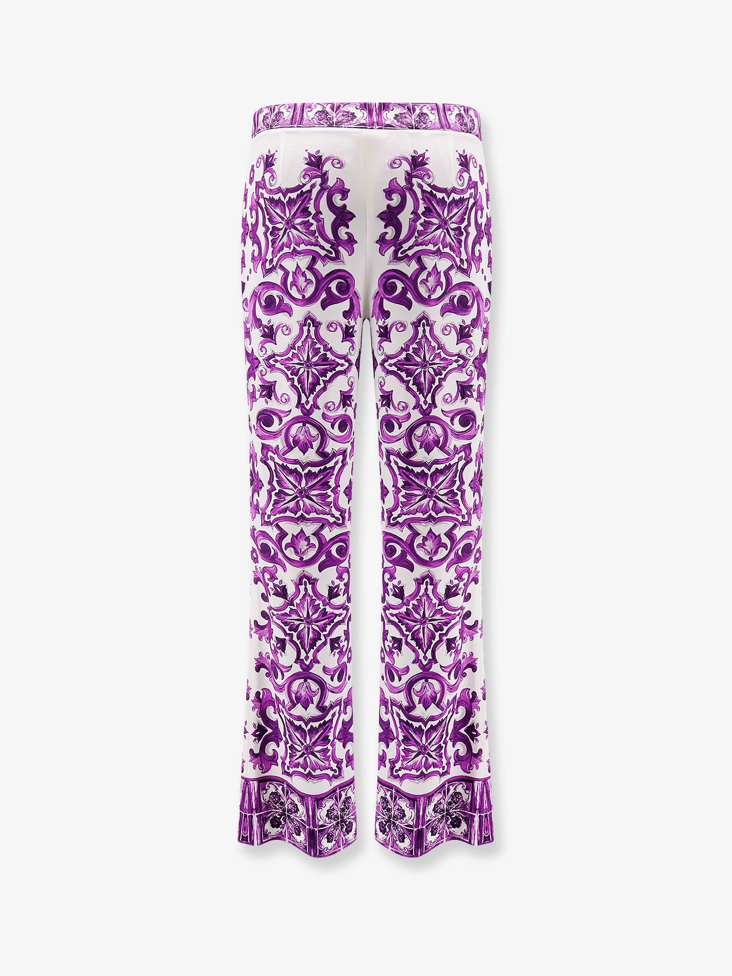 Silk Trousers With Maiolica Print - 4