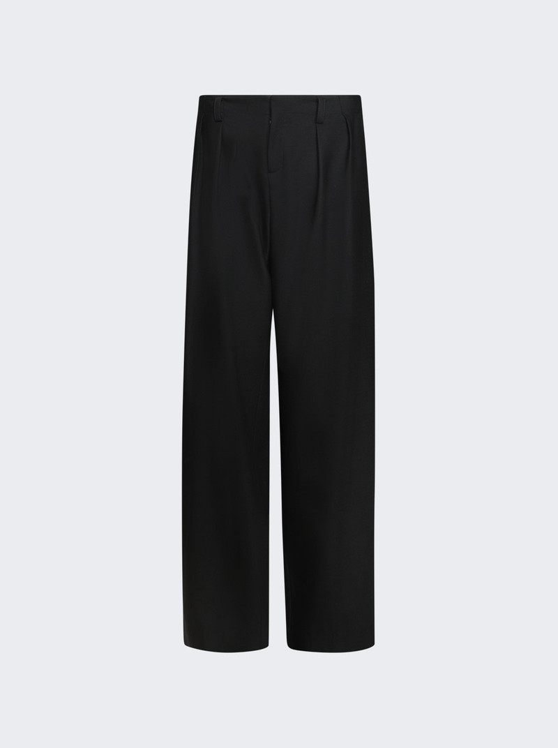 Double Pleated Tailored Trousers Black 1