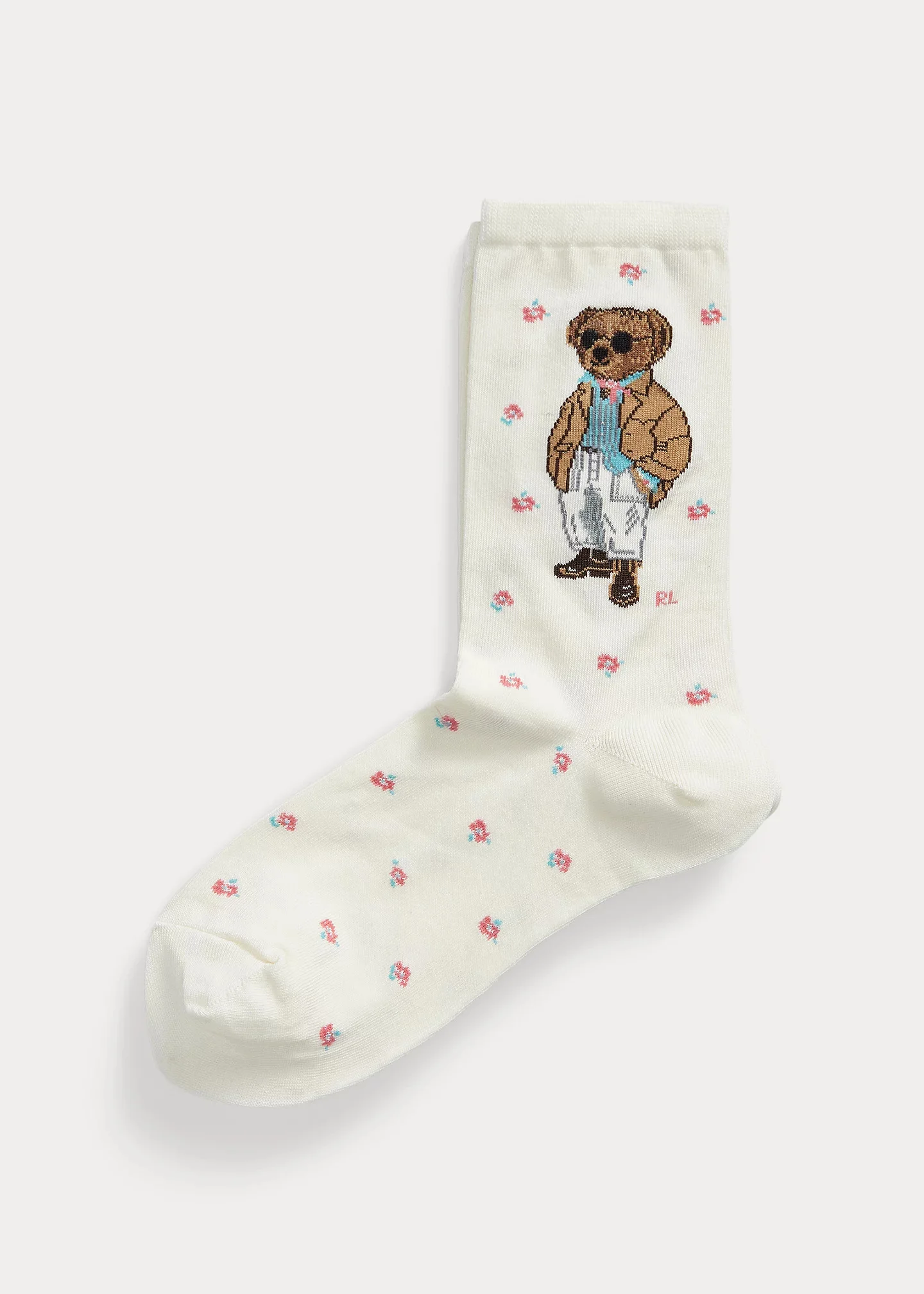 Polo Bear Floral Crew Socks - 1