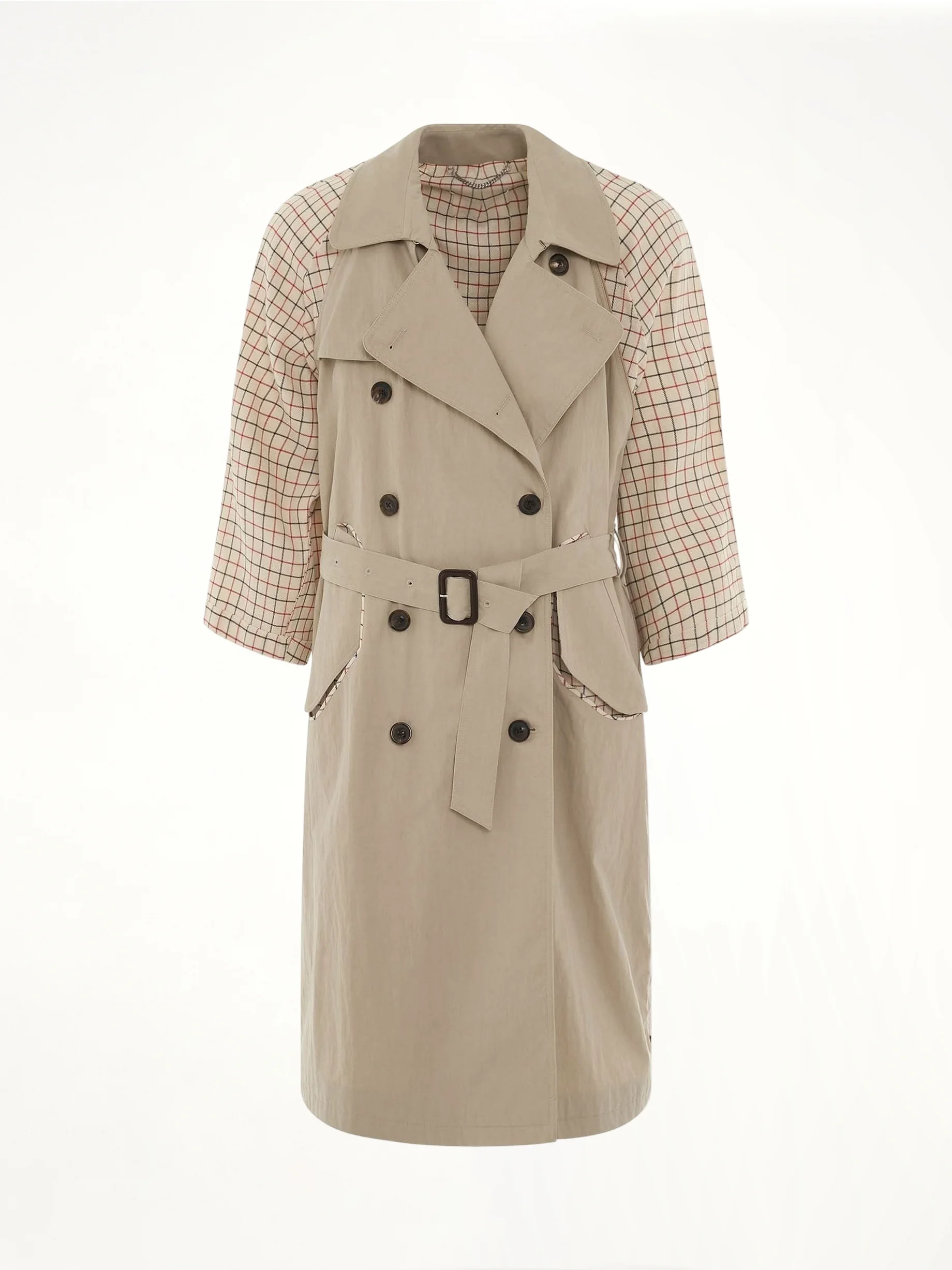 Double Breasted Trench Coat in Sand - 1