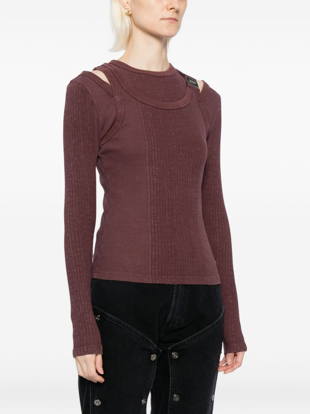 logo-patched knit top - 3
