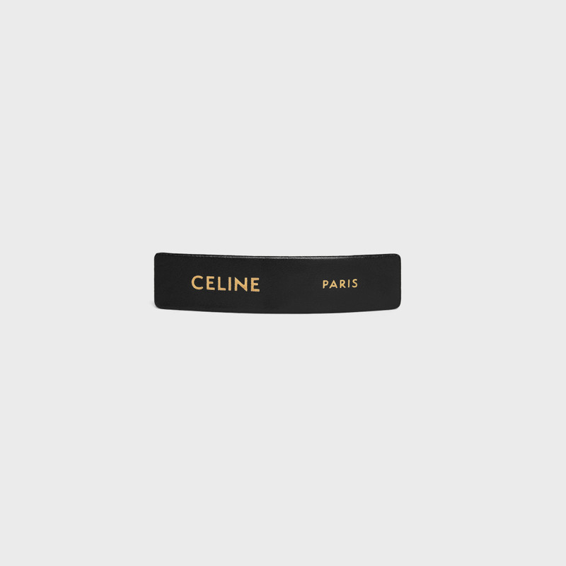 Celine Paris Hair Clip in Lambskin, Brass with Gold Finish and Steel 1