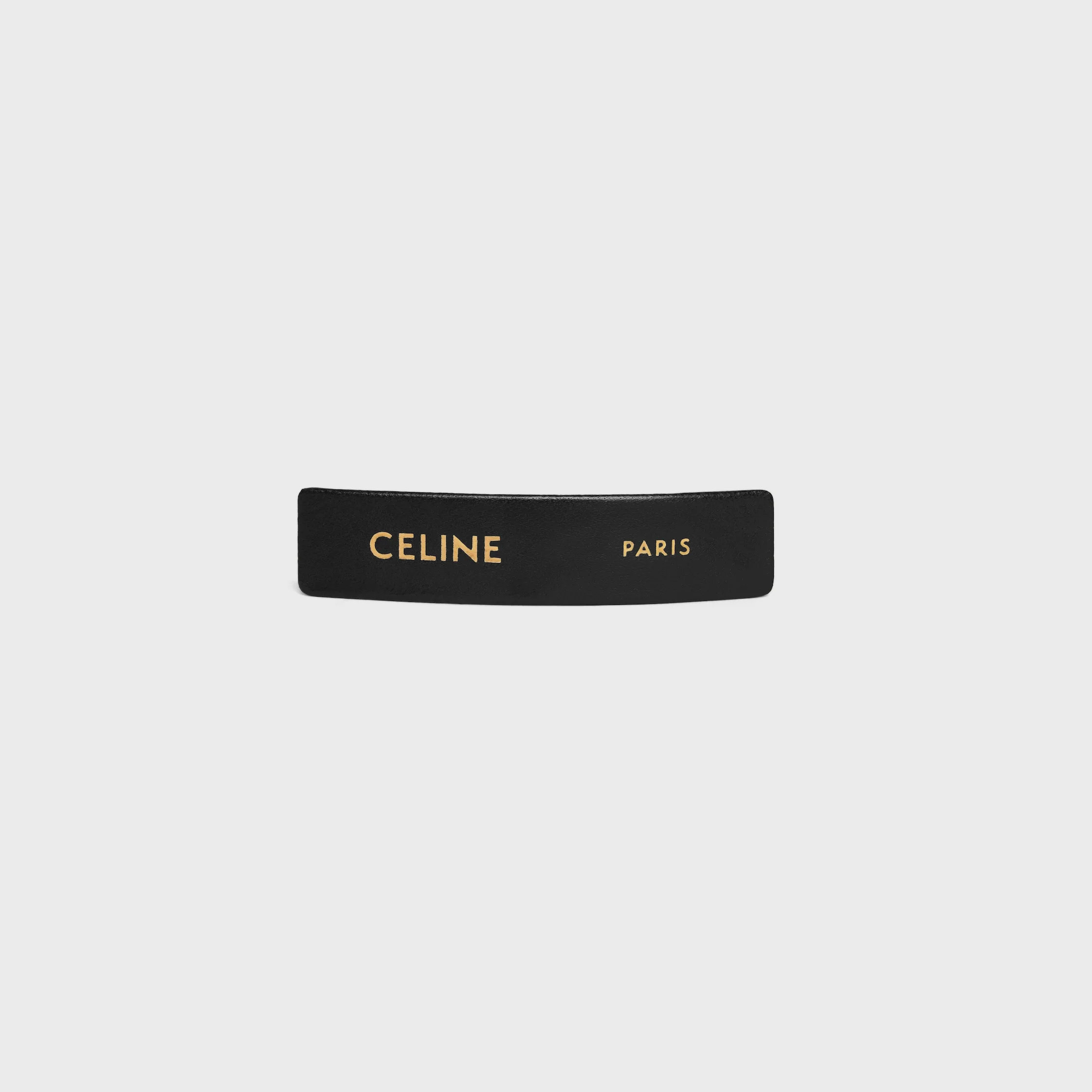 Celine Paris Hair Clip in Lambskin, Brass with Gold Finish and Steel - 1