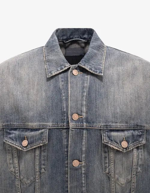Balenciaga Blue Crypto Large Denim Jacket - 4