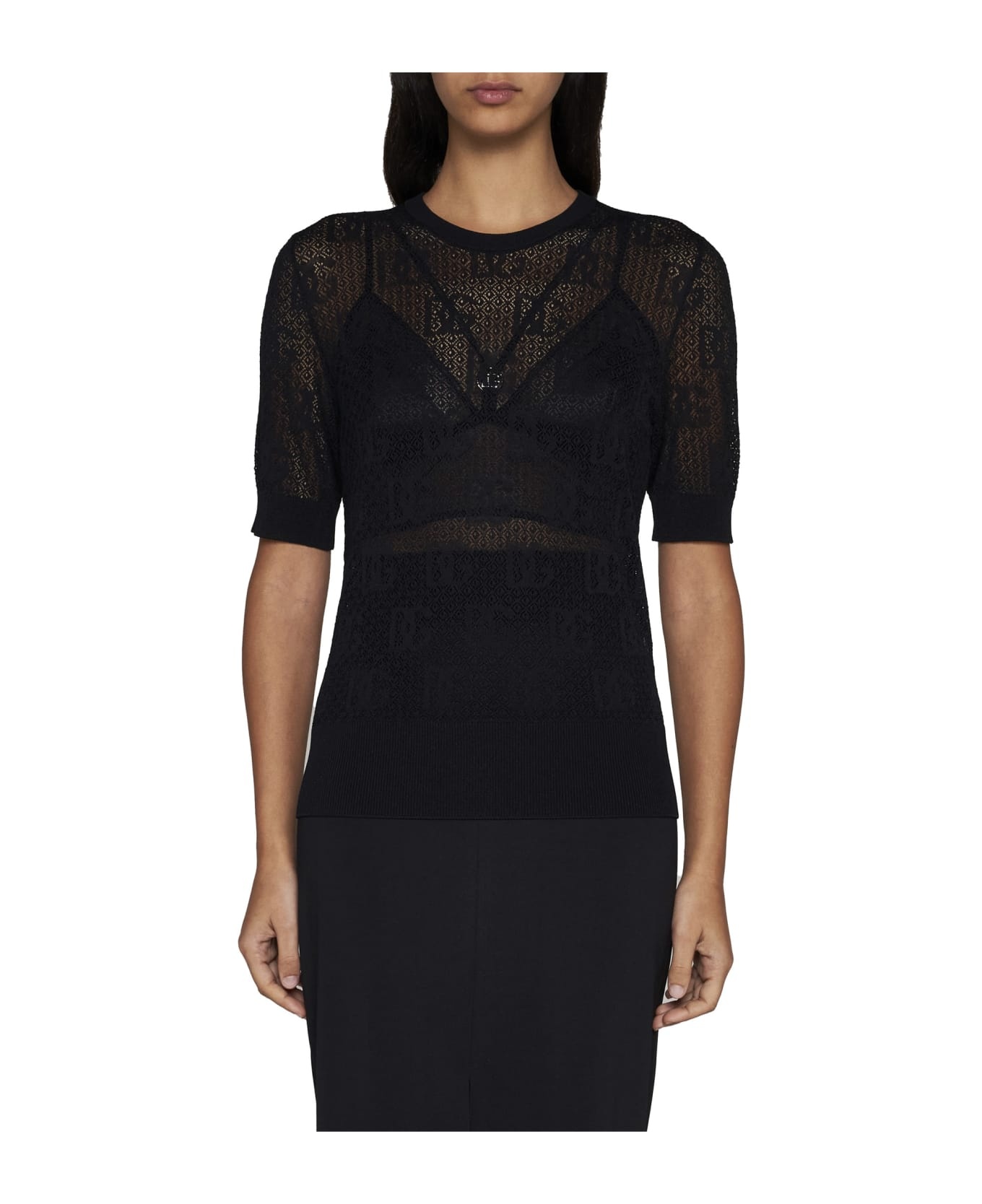 All-over Dg Jacquard Short-sleeved Top - 3
