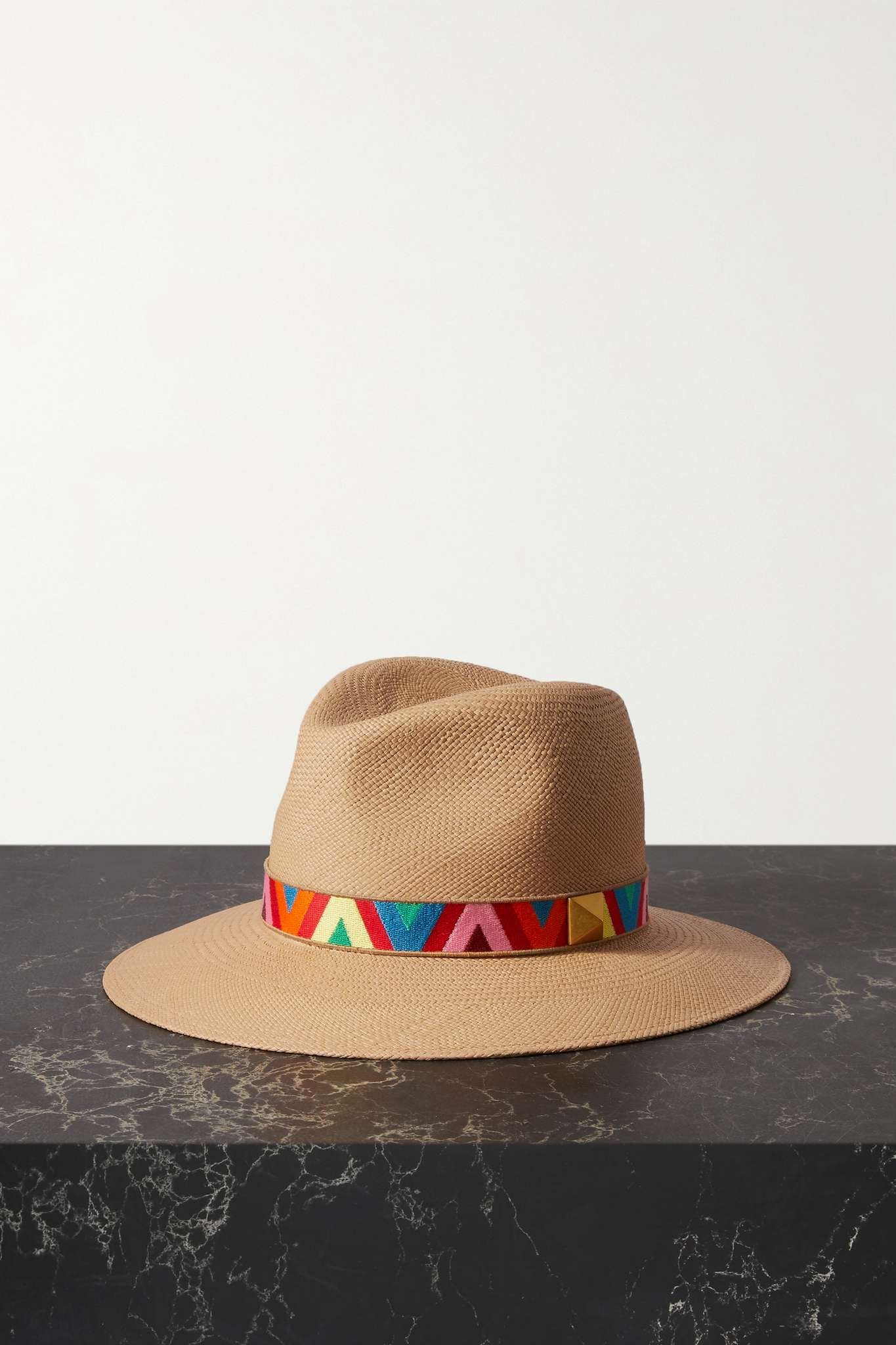 Valentino Garavani Roman Stud straw fedora - 1