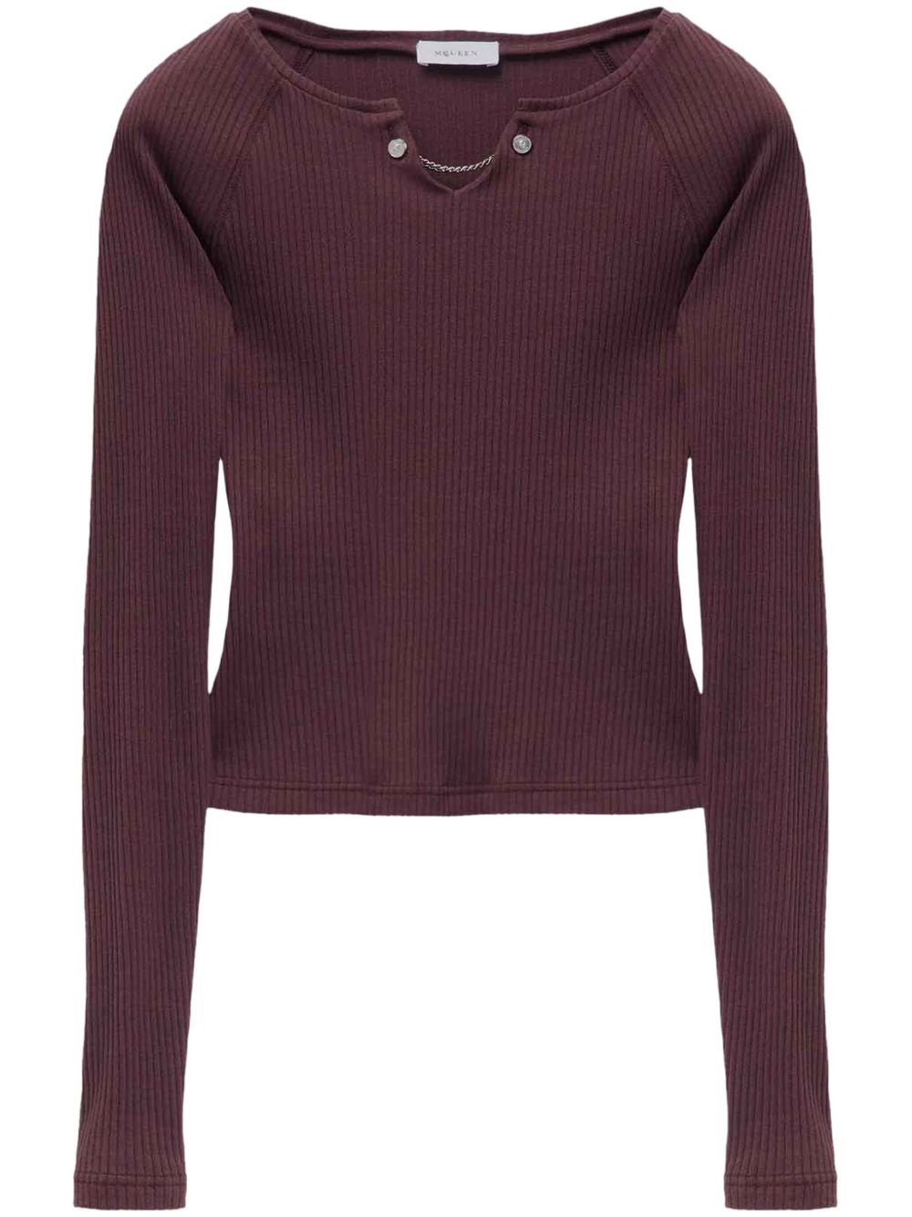 chain-detail ribbed top - 1