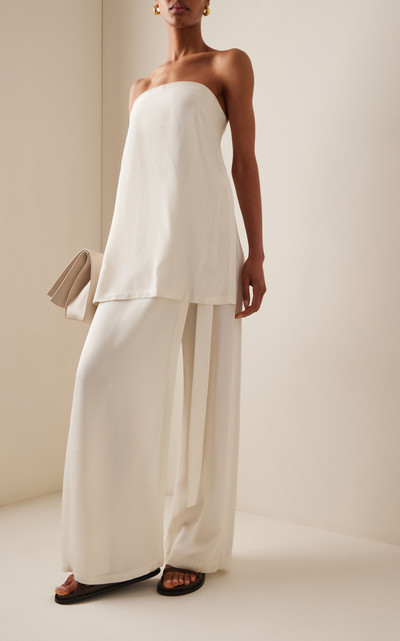 ST. AGNI Wrapped Twill Wide-Leg Pants off-white outlook