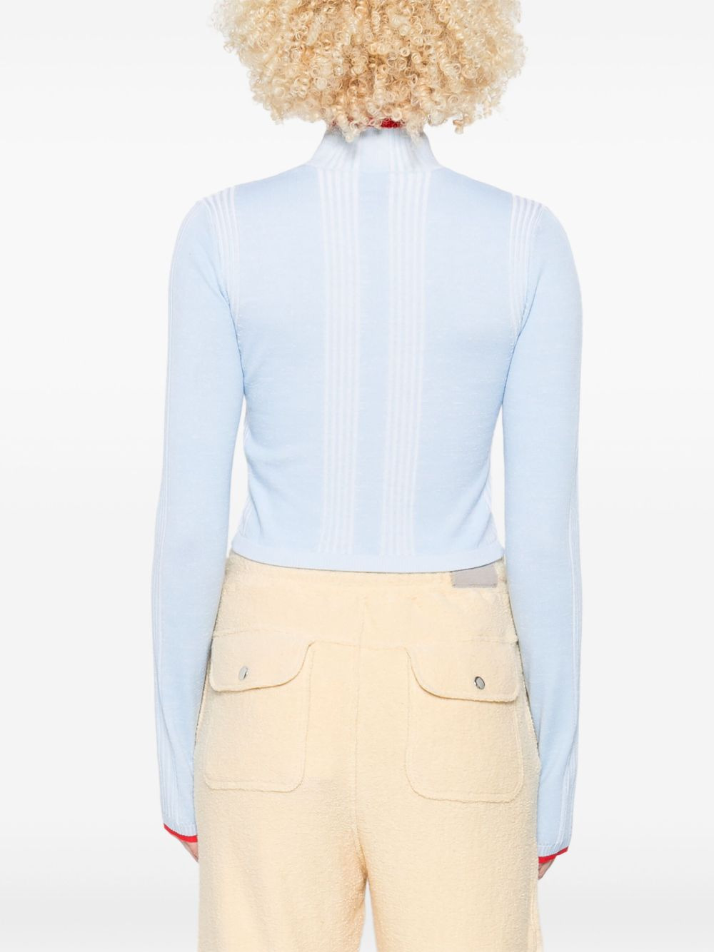 ribbed zip-up sweatshirt - 4