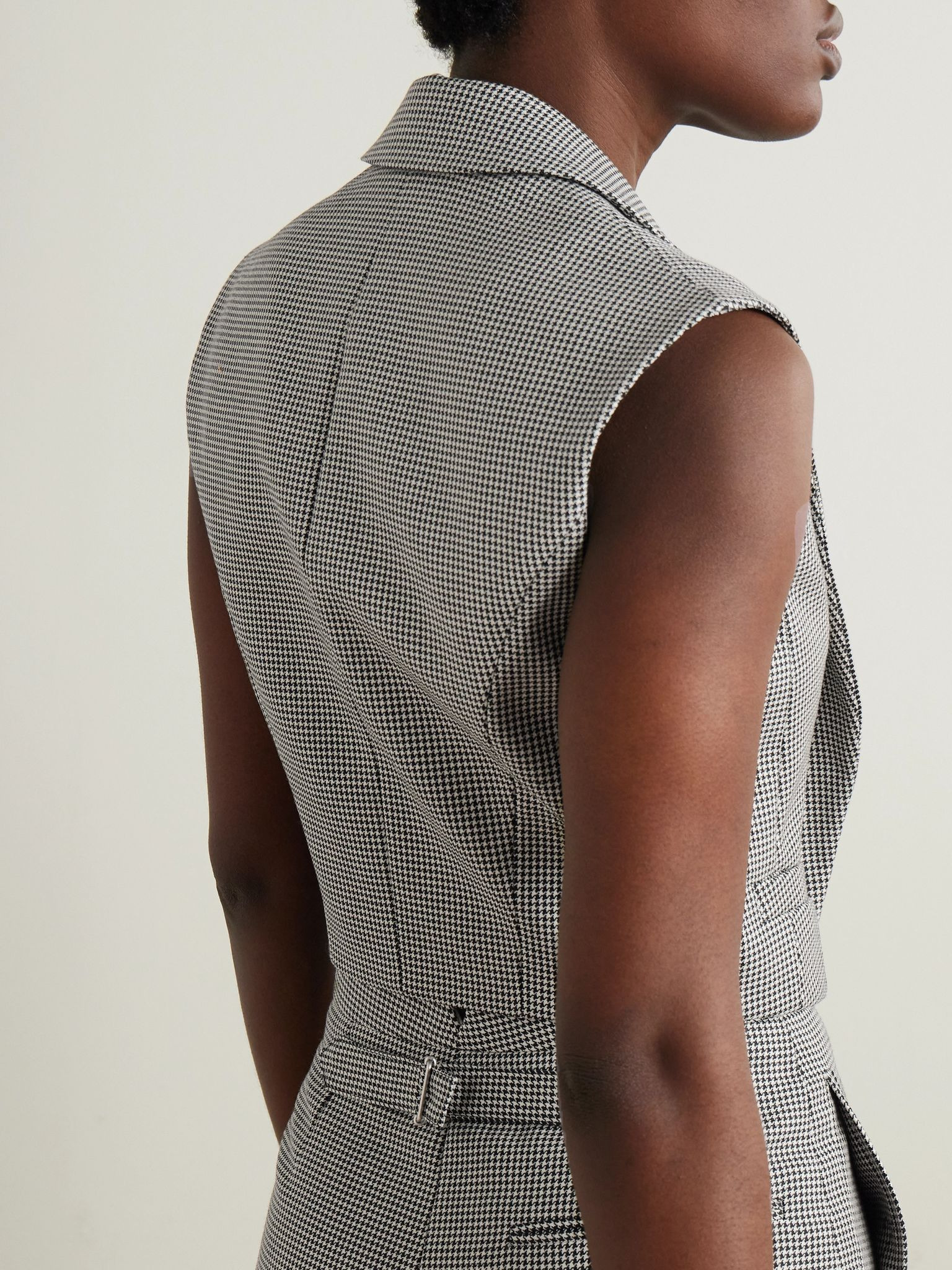 Houndstooth wool and mohair-blend vest Gray - 3