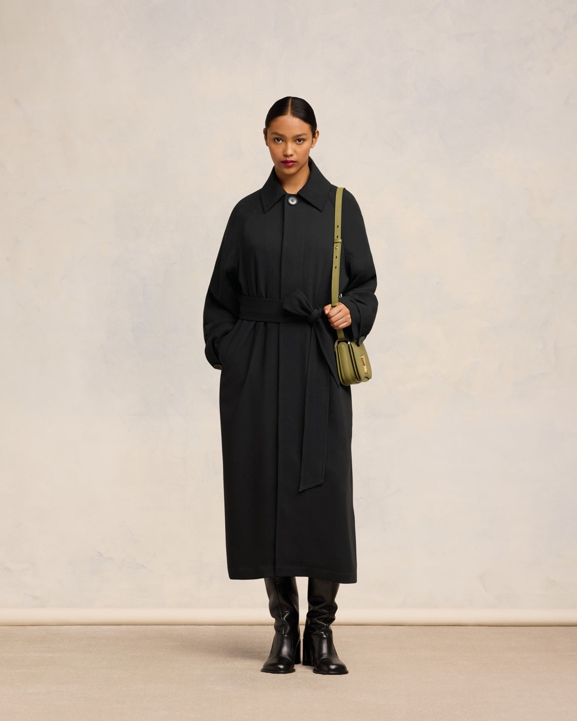 LONG BELTED COAT - 2