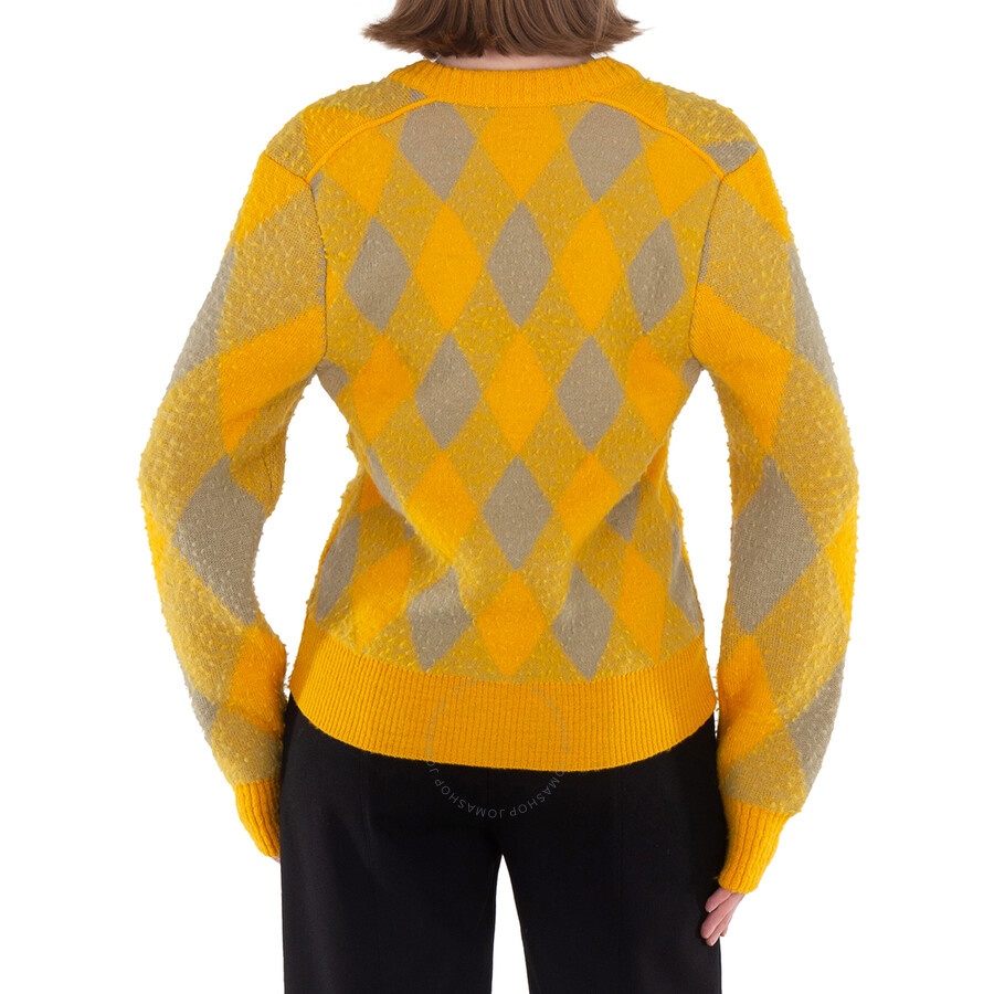 Burberry Argyle Diamond Patterned Rib Trim Cardigan - 6