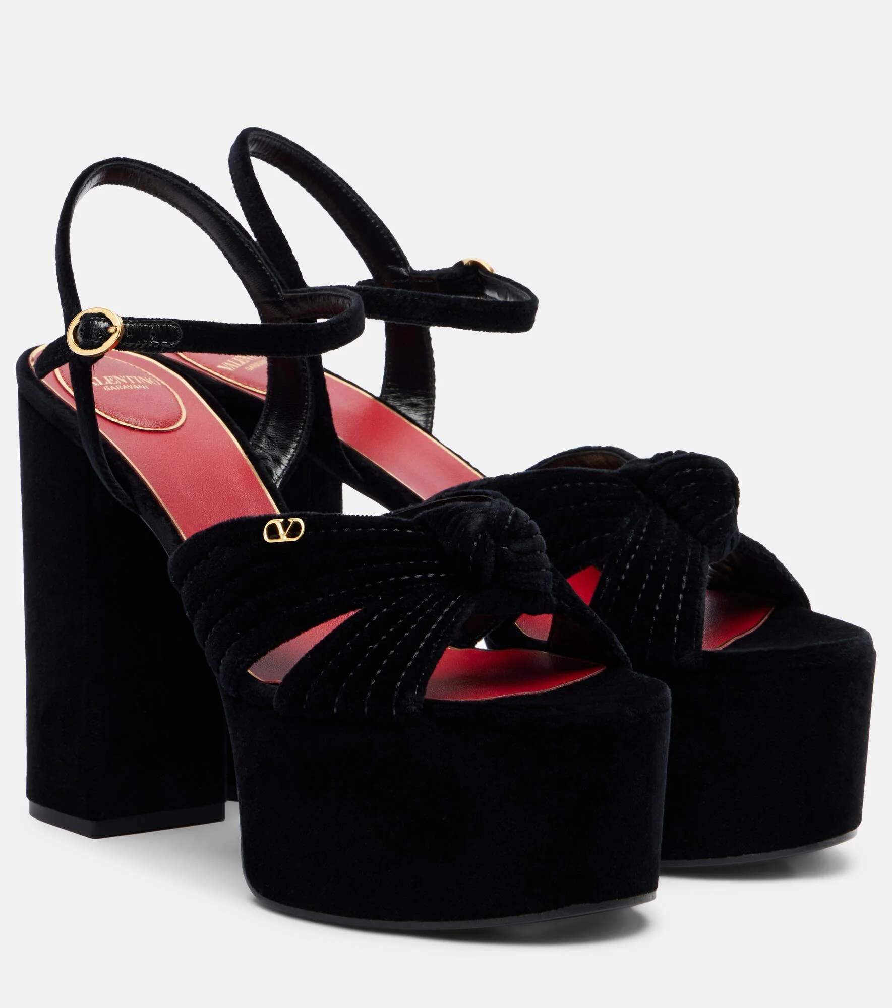 Crasher 125 velvet platform sandals - 1
