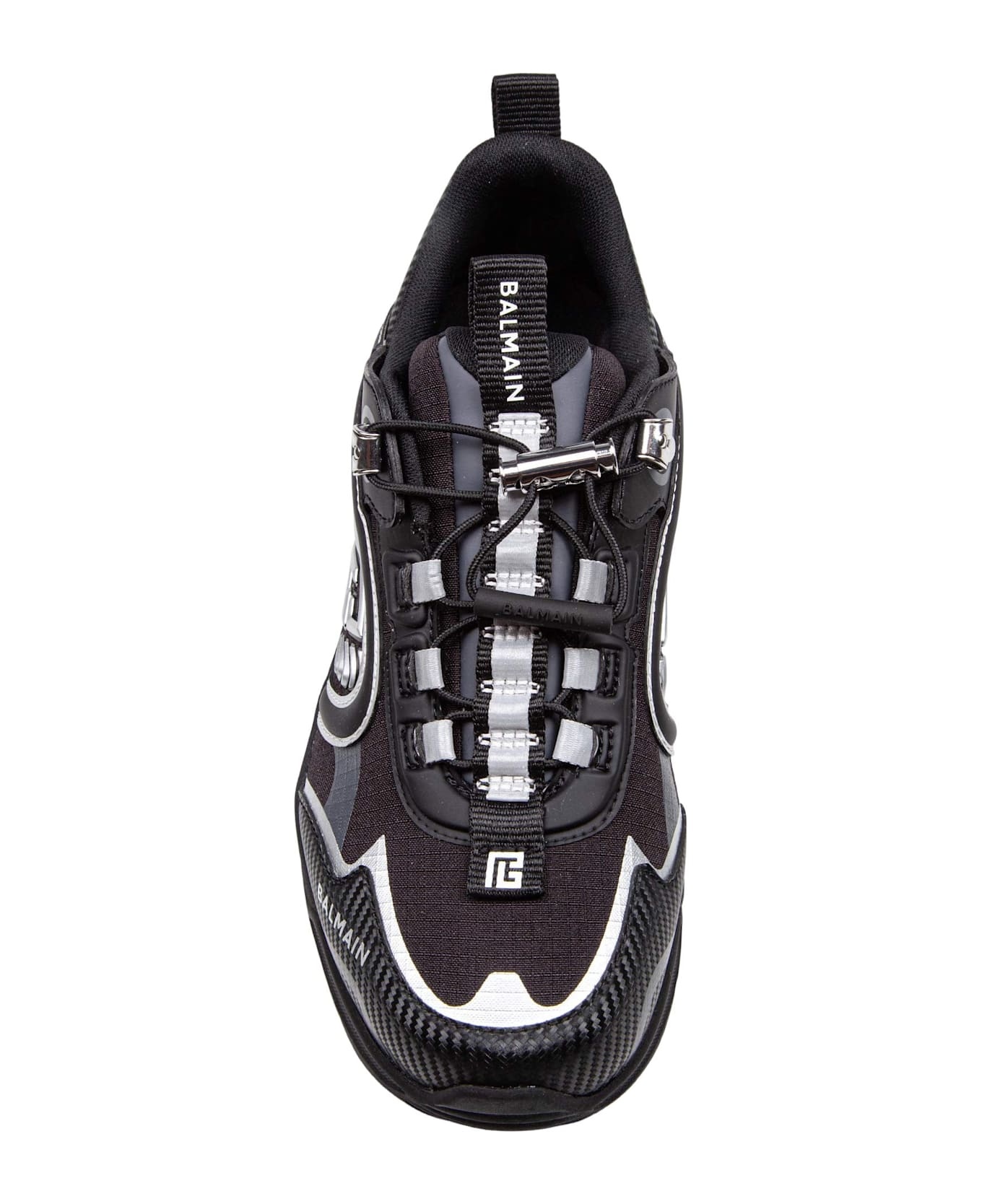 Balmain Sneakers Cosmic Dust In Mixed Materials Color Black/white - 3