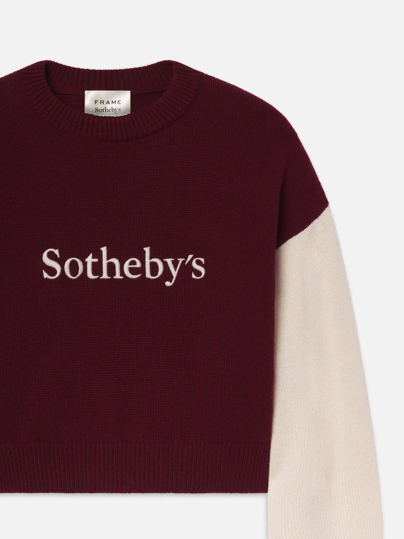 FRAME Sotheby’s Women's Cashmere Sweater in Burgundy Multi outlook