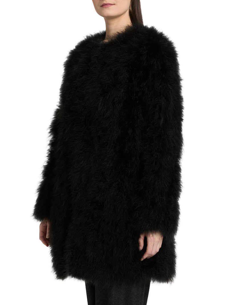Women's Feather Collarless Jacket - Noir 4