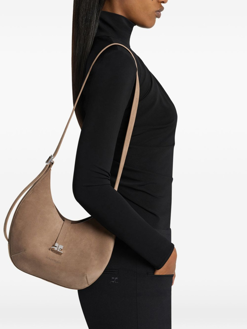 courrèges small logo-plaque shoulder bag outlook