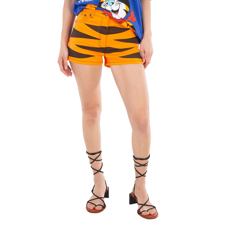 Moschino Ladies Orange Year Of The Tiger Shorts - 3