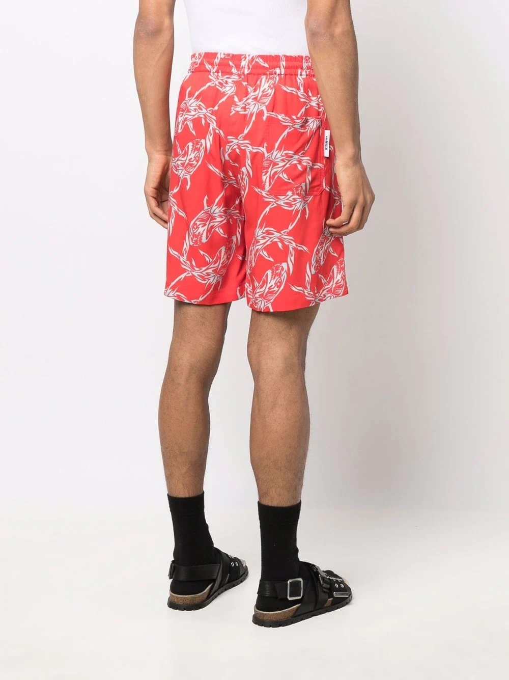 shark-print shorts - 4