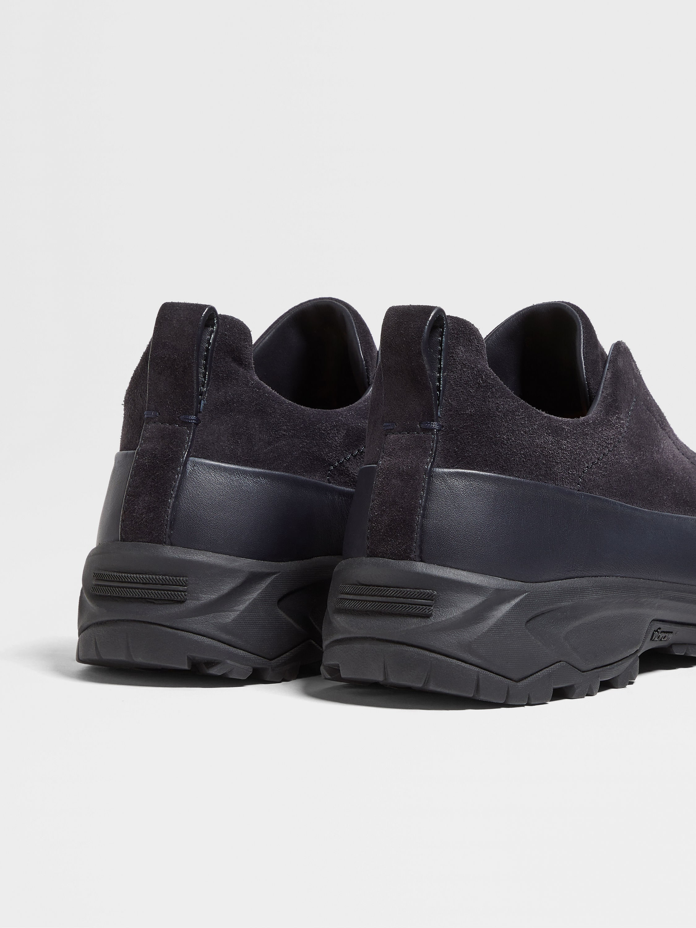 NAVY BLUE LEATHER AND SUEDE TRIPLE STITCH™ MONTE SNEAKERS - 2