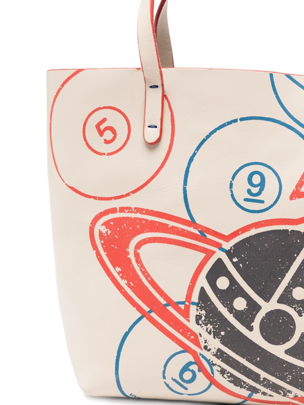 orb-print leather tote bag - 4