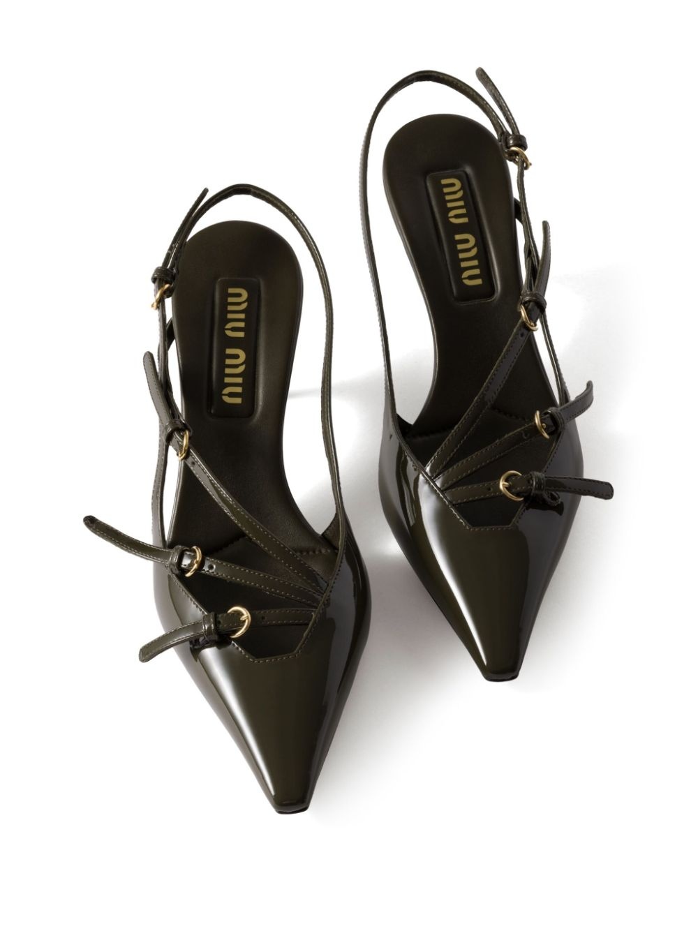 55mm leather slingback pumps - 4