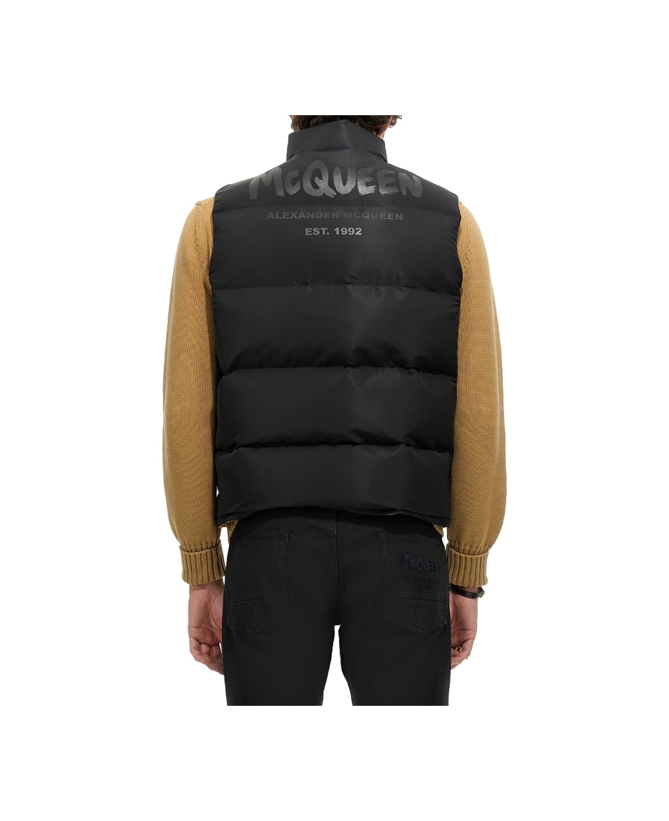 Graffiti Logo Print Down Vest - 3