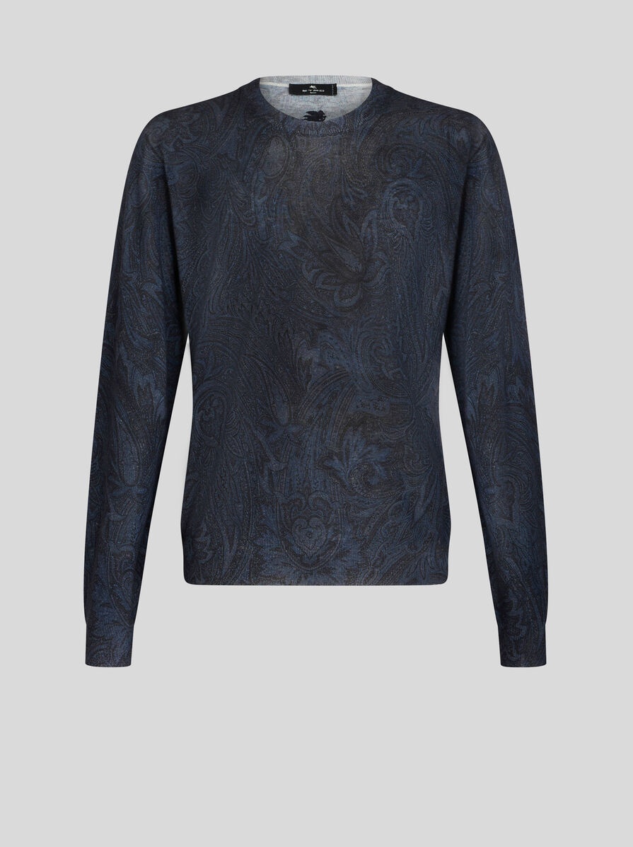 SILK AND CASHMERE PAISLEY SWEATER - 1