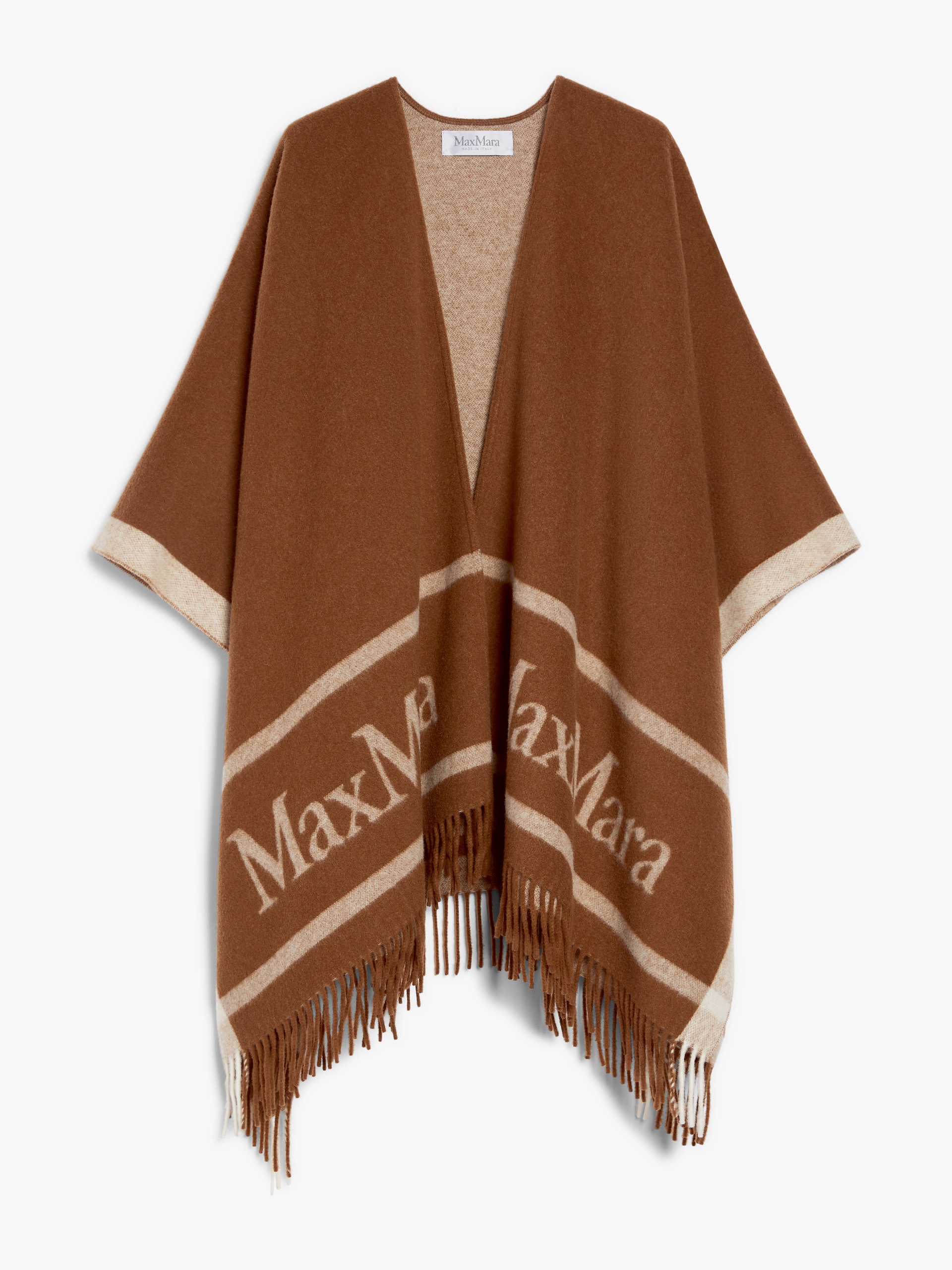 Max Mara HILDE Jacquard wool poncho | REVERSIBLE