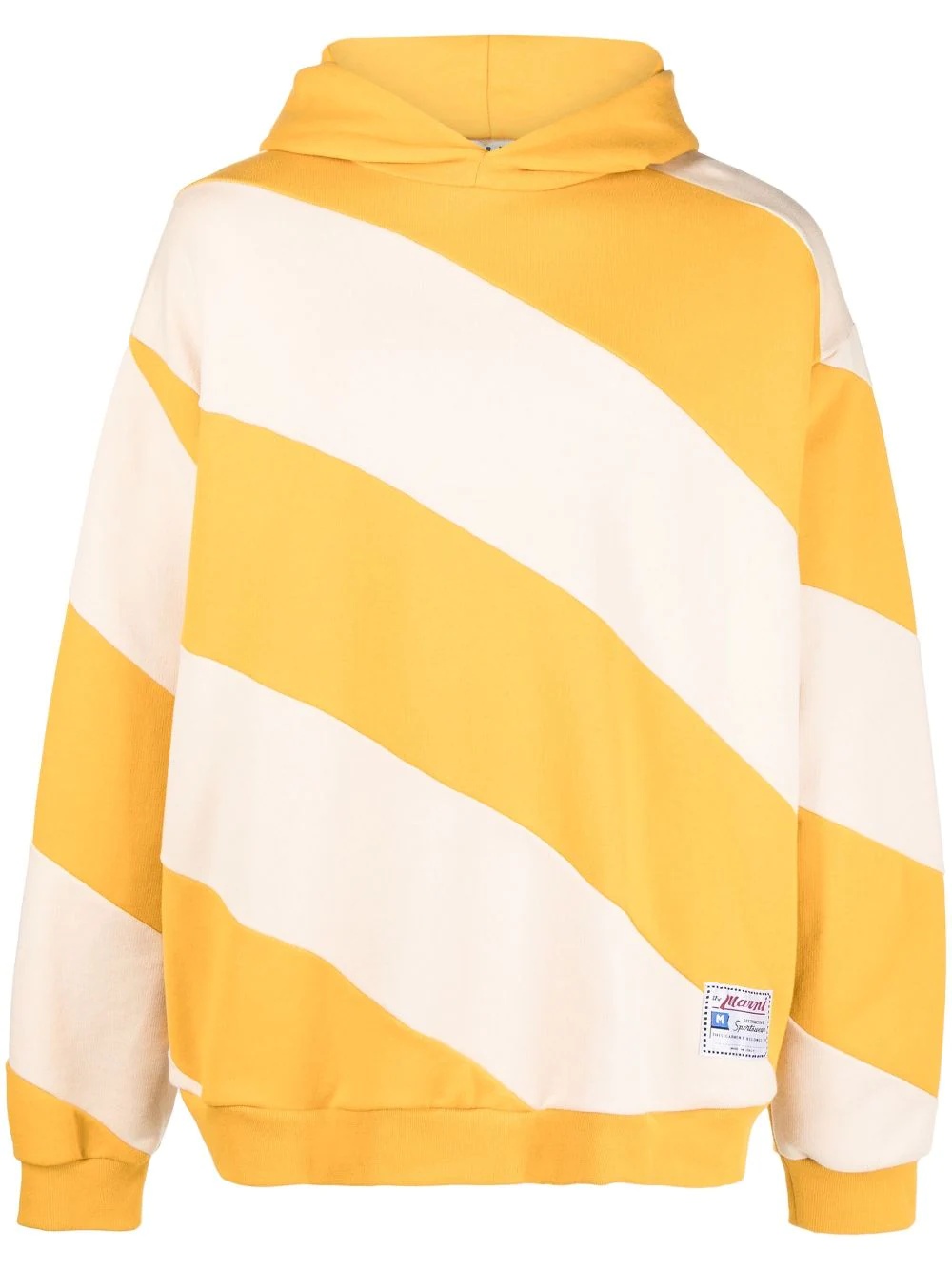 diagonal stripe cotton hoodie - 1