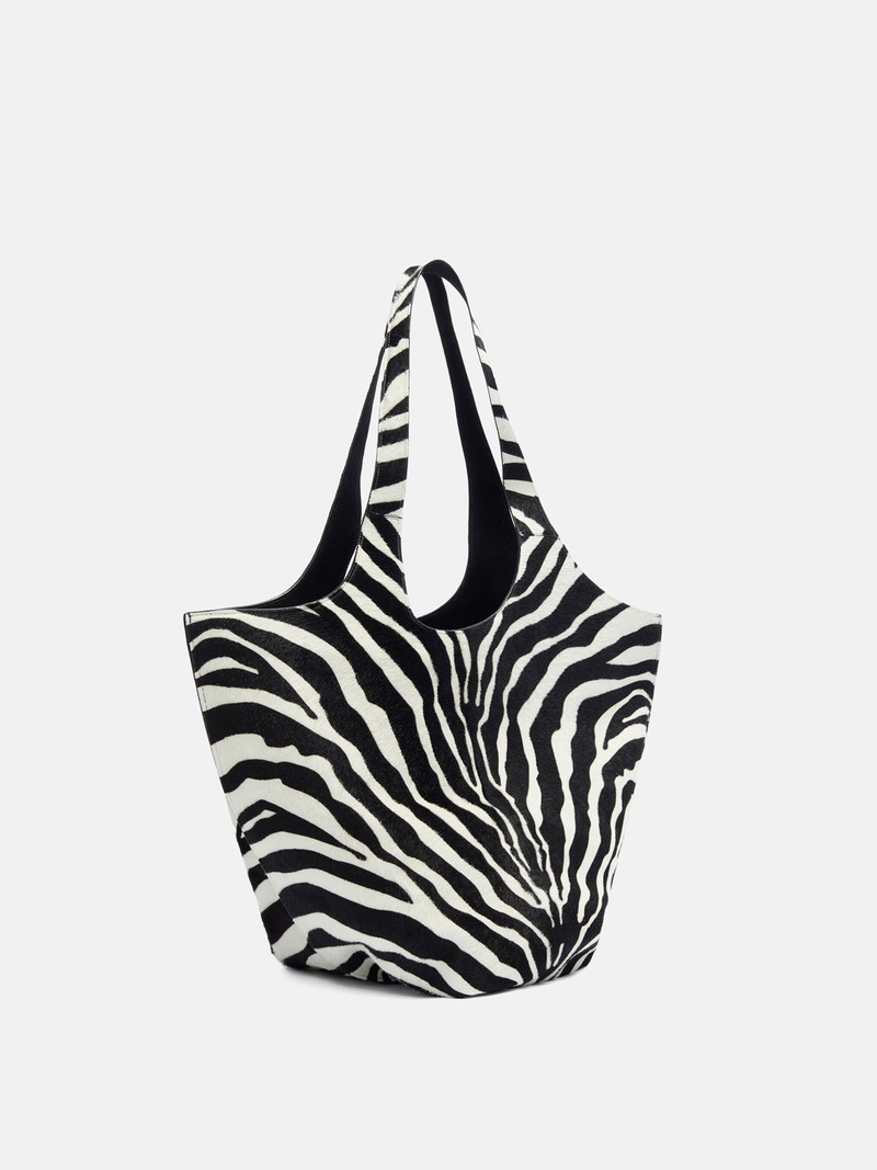 ''LA SCOOP LARGE'' BLACK AND WHITE SHOULDER BAG 3